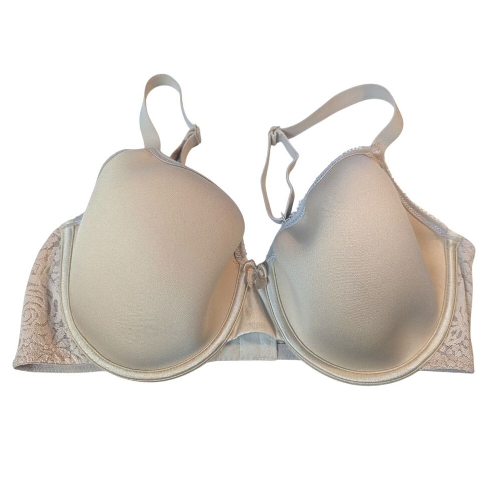 Wacoal Bra 36D T-Shirt Bra 853205 Halo Lace Contour Spacer Bra Beige Tan
